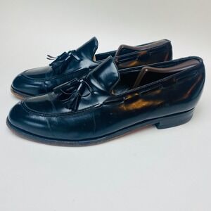 Florsheim Mens 9 E Loafers Dress Shoes‎ Tassel Leather Slip On Black Classic